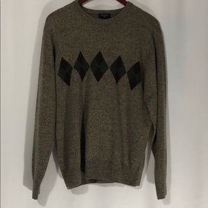 Dockers Triangle Sweater Patterned Men’s Large Comfy Winter Stretch Preppy Brown